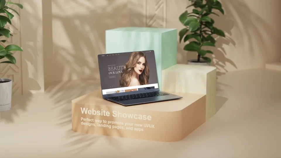 Beauty & Fashion | 3D Laptop Website Promo