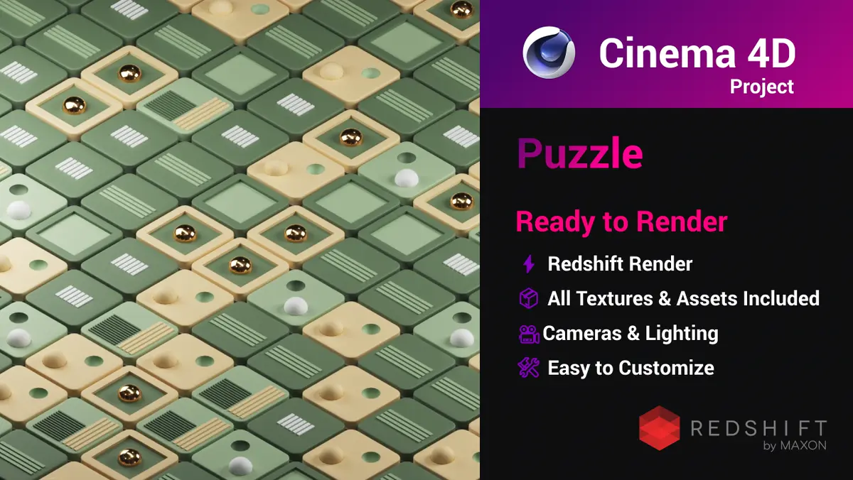 Puzzle | Isometric 3D Loop Animation